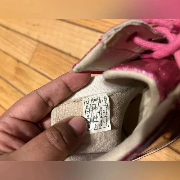 UGG Robley Glitter Combat Boots Youth 3 Berry rose pink Sparkly Rain - Picture 7 of 7